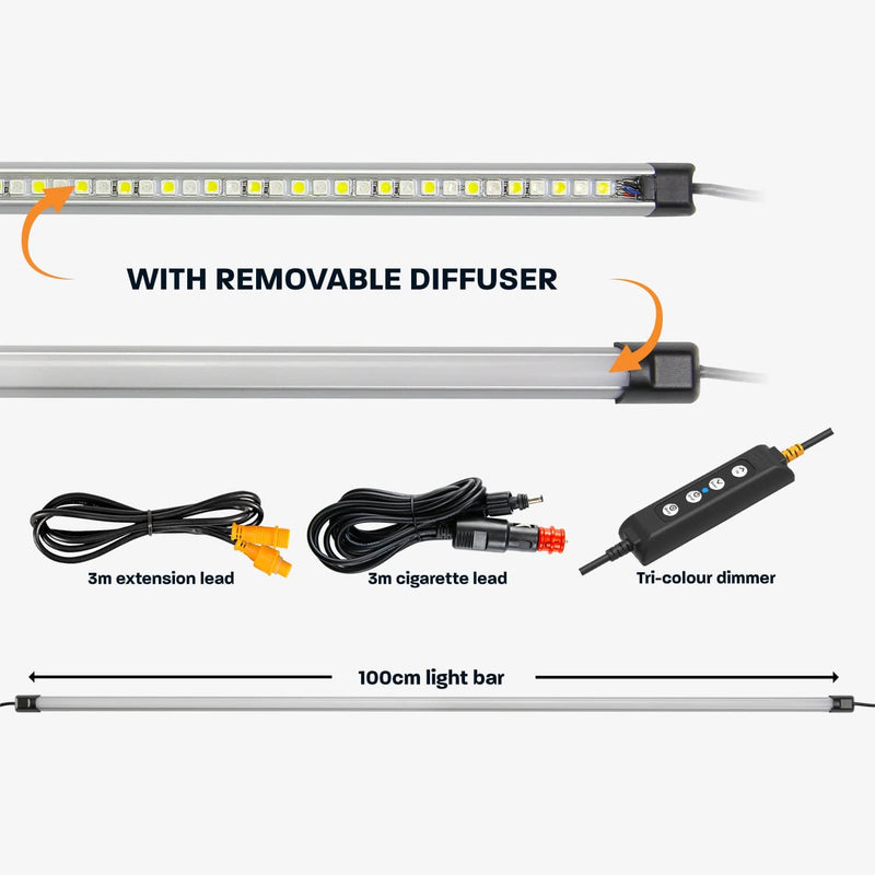 Load image into Gallery viewer, 39&quot; LED Camping Light Bar by Hard Korr - Orange &amp; White Dimmable
